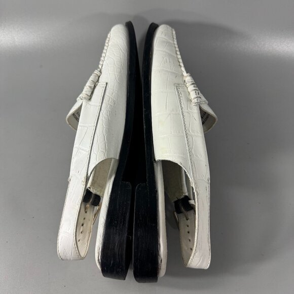 G.H. Bass & Co. Womens Whitney White Croco Emboss Loafers Shoes Size 10 M - Picture 8 of 14